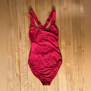 Andie Tulum style Women's Red One-Piece Swimsuit medium tall